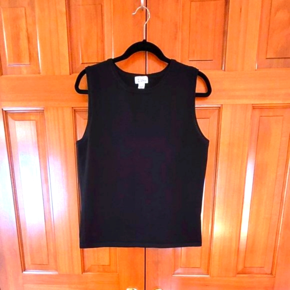 LILLY PULITZER Black Sleeveless Sweater - Large